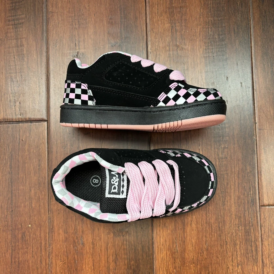 Bebé Infante Niño Niñas Rosa Negro Tenis Talla 4 5 6 7 8 9 Foto 3 de 4
