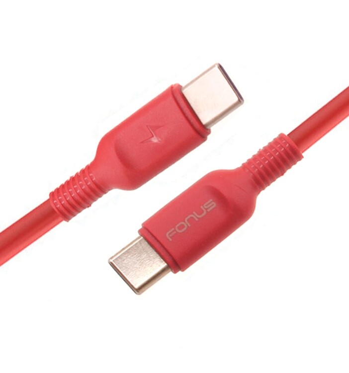 Cargador rápido PD cable largo rojo de 6 pies para Galaxy S24/Plus/Ultra USB-C a tipo C