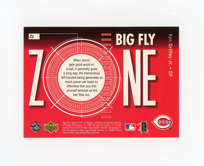 KEN GRIFFEY JR 2001 Upper Deck Big Fly Zone #Z2 Cincinnati Reds | eBay