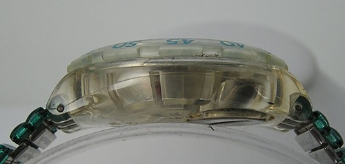 Nice Used Swatch 1993 Mint Drops Scuba Dive Watch w/ Orig Stretch Band Works ! - Picture 9 of 9