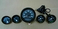 Gauge Combo For Willys Mb Jeep Ford Cj Gpw Black Speedometer Temp Oil Fuel Amp