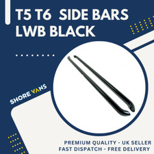 T5 T6 SIDE BARS LWB SPORTLINE BLACK POWDER COAT FINISH FITS VW TRANSPORTER