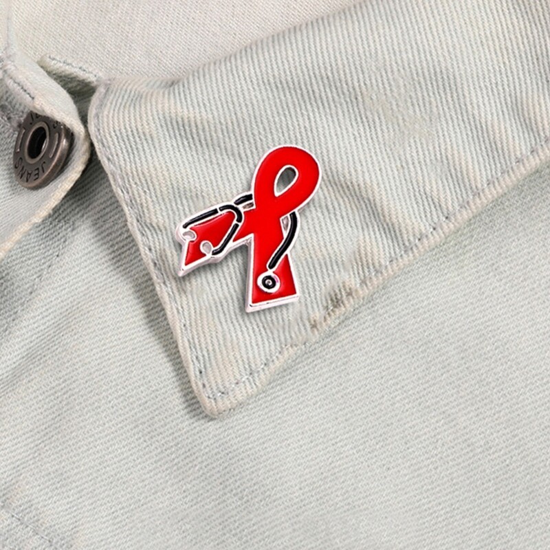 Ribbon Brooches HIV Brooch HIV Awareness Hope Lapel Buttons Badges | eBay