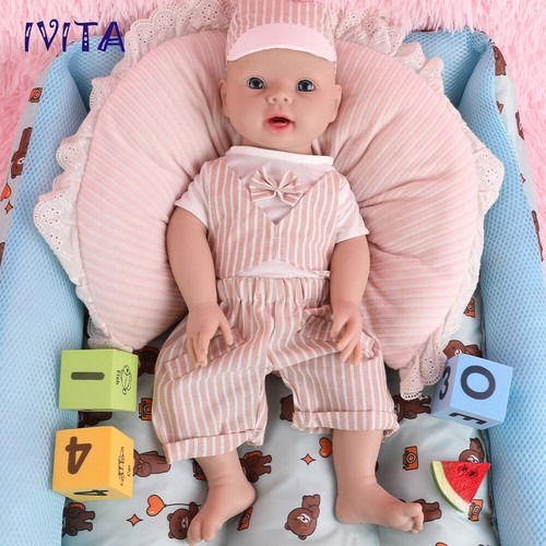IVITA 20'' Full Silicone Reborn Baby Boy Solid Silicone Doll Can Take Pacifier - Picture 8 of 12