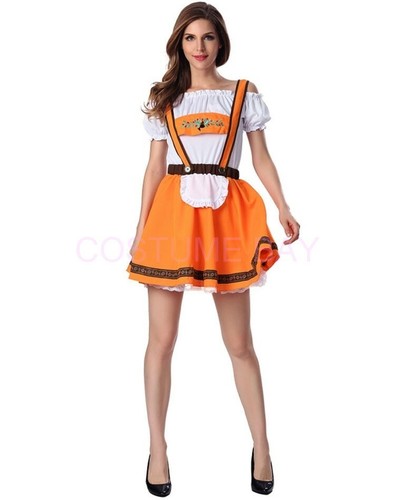 New Couple Oktoberfest Lederhosen German Bavarian Mens Womens Beer Maid Costume - Picture 2 of 8