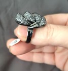 Hypoallergenic Black Stainless Steel Fashion Ring Cubic Zirconia Mesh Size 8 — photo 4
