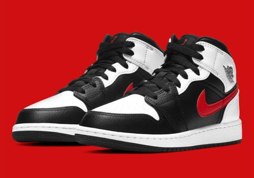 air jordan mid black chile red white