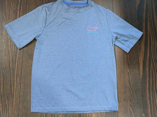 Boys Vineyard Vines Blue Performance Short Sleeve Shirt Size Youth Small 8-10 - Picture 1 of 4