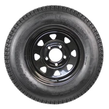 eCustomrim Trailer Tire and Black Spoke Wheel ST175/80D13 LRC 5 Lug 4.5