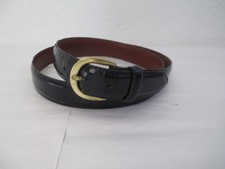 Coach Men's Black Polished Cowhide Leather Belt Brass Buckle Sz 40 #3921