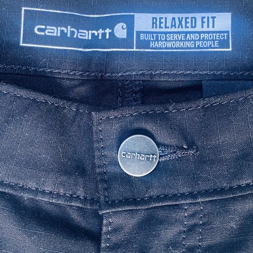 CARHARTT BN5461-M Mens 32x32 Rugged Flex Relaxed Fit Ripstop Work Pants Black - Picture 2 of 6