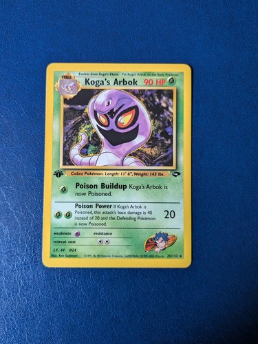 Pokémon TCG Koga's Arbok 25/132 Gym Challenge First Edition WOTC Card