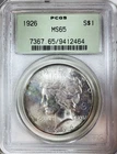 1926 PEACE DOLLAR! PCGS MS65! COLLECTORS ITEM! MUST HAVE! CRAZY! WOW! NR #VIP79