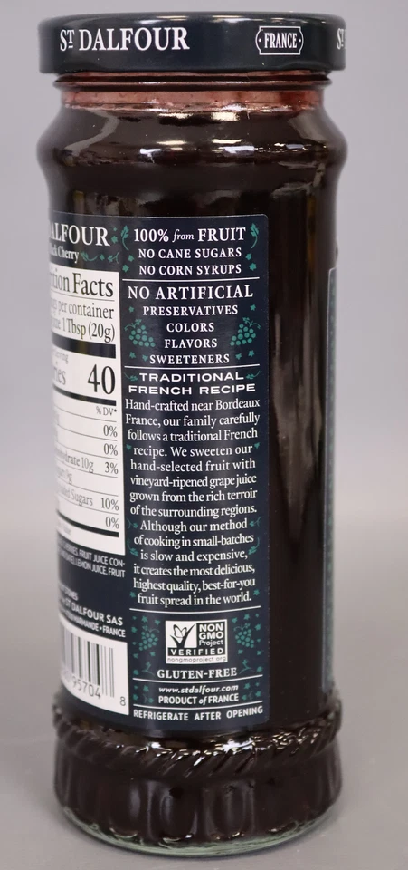 St.Dalfour Fruta de Cereza Negra 10oz Todo Natural, Hecho en Francia (Paquete de 1) Foto 4 de 4