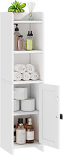 Small Bathroom Storage Cabinet Corner, Floor Cabinet with Adjustable Shelves, Fr