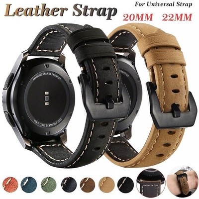 Für Samsung Galaxy Watch 3 4 5 Pro 6 7 FE Classic Active 2 40 44mm Leder Armband