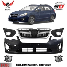 Front Bumper Cover Fascia & Grille Assembly Kit For 2012-2014 Subaru Impreza