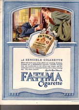 1916 Fatima Original tobacco cigarette ad - Extremely Rare - Sensible Cigarette