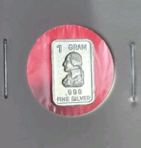 George Washington - 1 Gram .999 Fine Pure Solid SILVER Bullion Mini Bar Coin