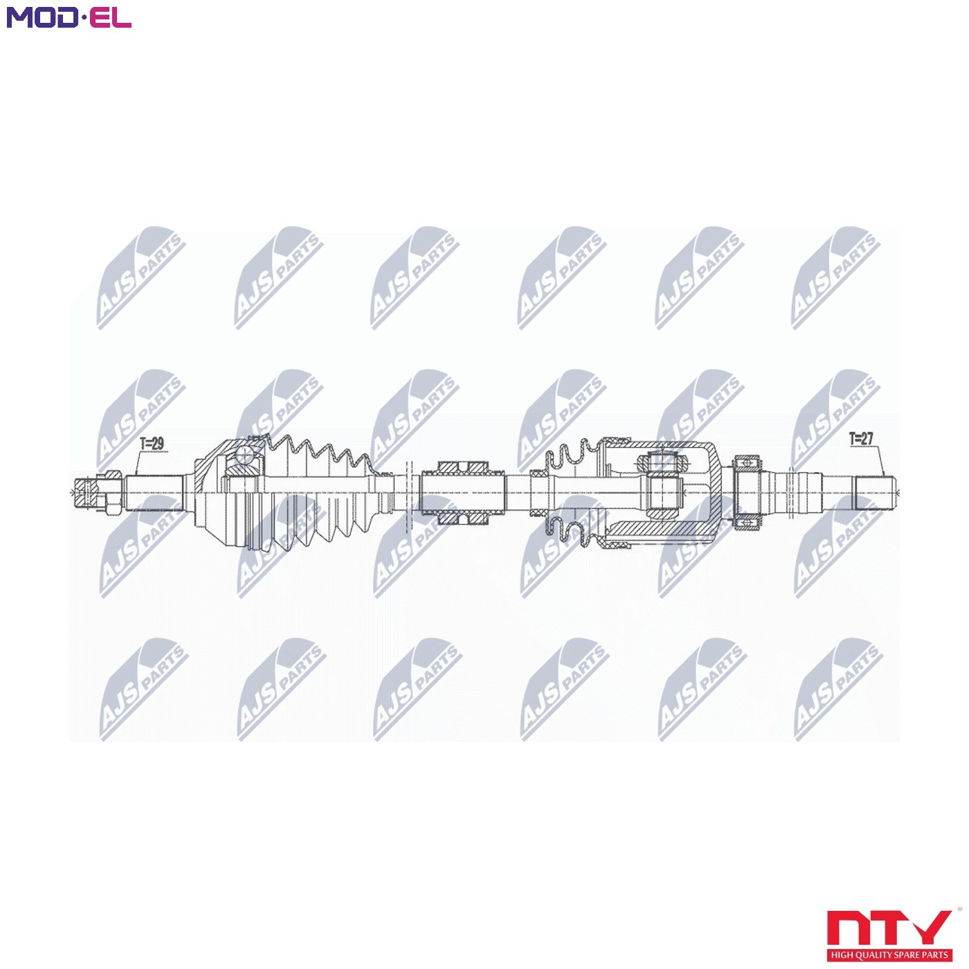Driveshaft Front Axle Right CVT automatic transmission (stepless) NPW-NS-160 NTY - Image 4