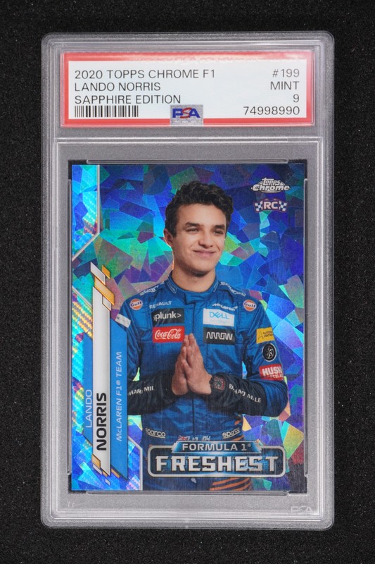 2020 Topps Chrome F1 - Lando Norris Sapphire Edition #199 PSA 9