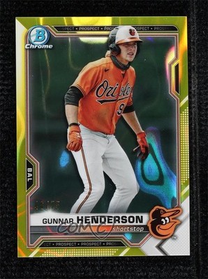2021 Bowman Draft Chrome Yellow Lava Refractor 46/75 Gunnar Henderson 1b8c