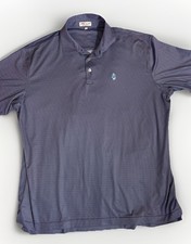 Peter Millar Summer Comfort Polo Shirt XL Geometric Blue Performance Golf