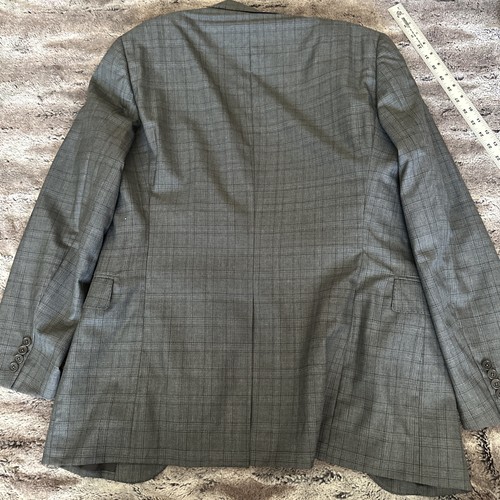 John Varvatos Suit Mens 42R Gray Plaid 2 Button Wool Silk 34x30 Slim Fit Italian - Picture 13 of 20