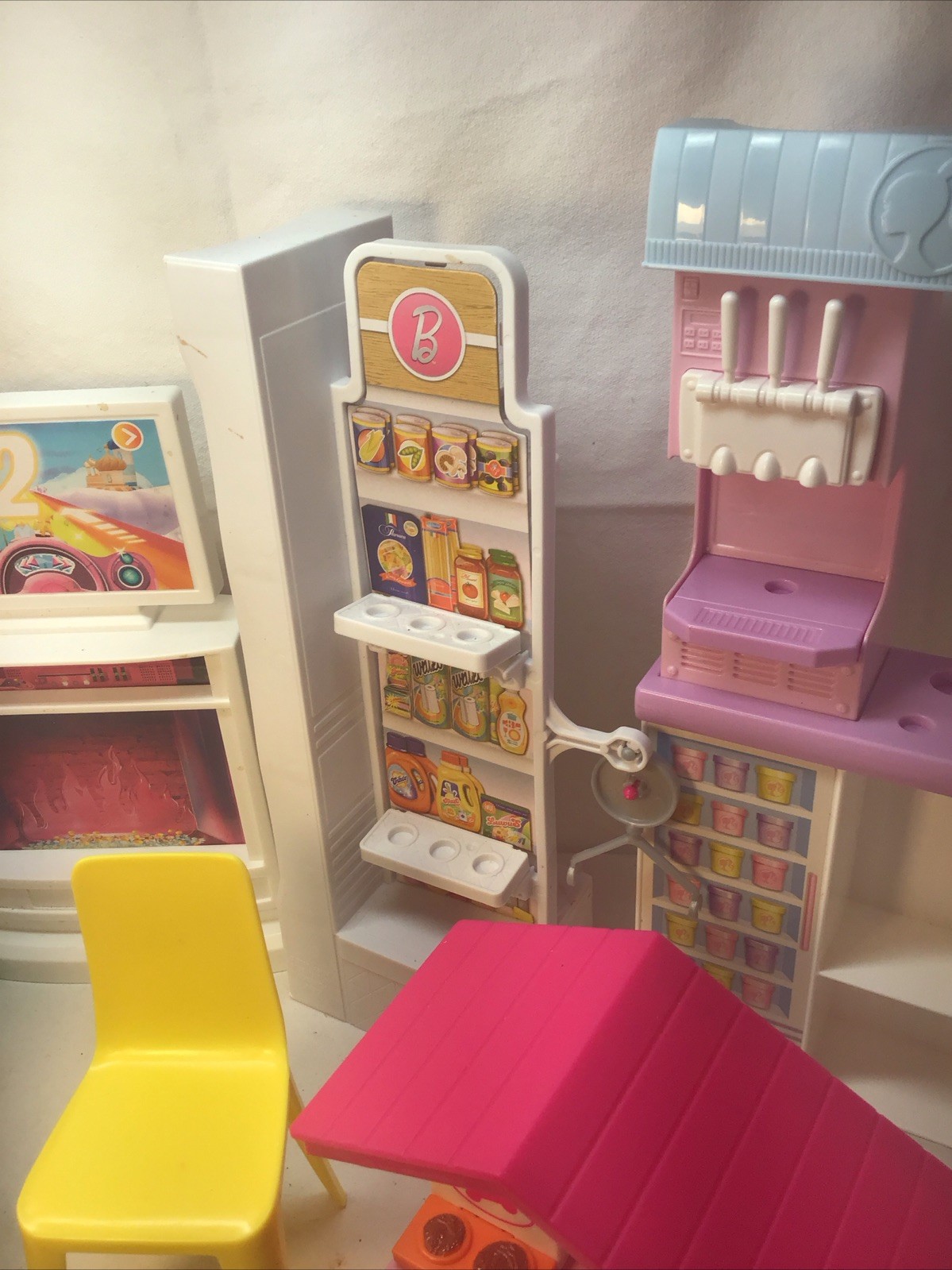 Barbie Mixed Lot of Furniture Parts House, Car, Replacement Items Lot Of 7