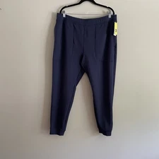All In Motion Men SZ L Dark Blue Heavy Waffle Jogger Athletic Pants NWT