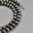 18" Navajo Bench Bead Necklace Sterling Southwest Squash Pawn Dark Oxidized 6mm — photo 10