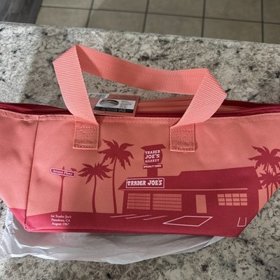 NWT Trader Joes Peach Mini Insulated Lunch Tote Bag Cooler