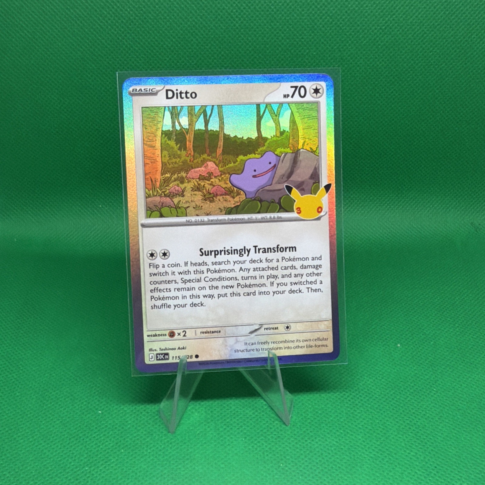 Ditto 115/128 Holo Rare - 30th Celebration Anniversary- NEAR MINT