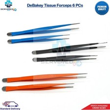 DeBakey Tissue Forceps 6 PCs Set 20  24cm With 2mm tip Insulated Instruments