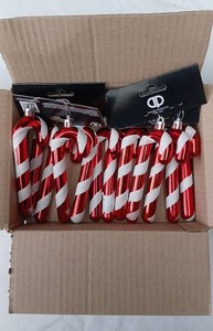 Davies Products Candy Cane Baubles Pack 2 12cm - 57260