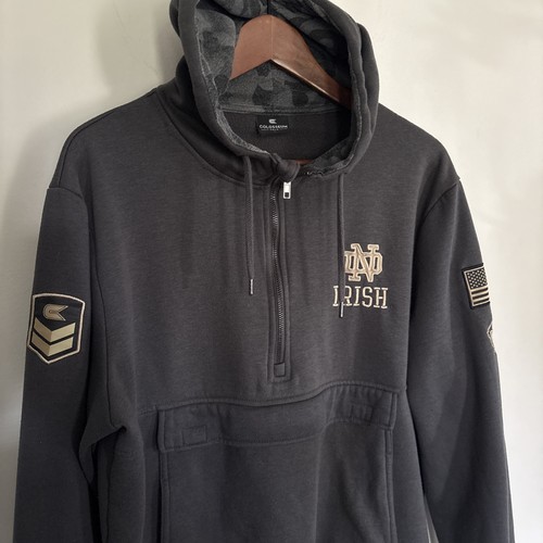 Notre Dame Fighting Irish OHT Gray Hooded Sweatshirt - Men's Lg - Picture 2 of 16