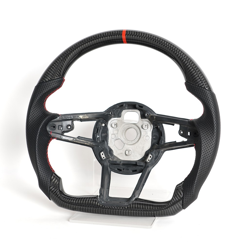 Real Carbon Fiber Flat Sport Steering Wheel For Audi R8 TT TTS TTRS 2016-23 2024
