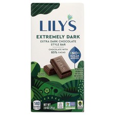 Extra Dark Chocolate Style Bar, Extremely Dark, 85 Cacao, 2.8 oz 79 g