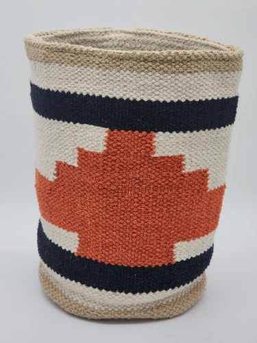 Vintage African Kiondo Basket Woven Sisal Storage Plant Planter Handmade Kenya