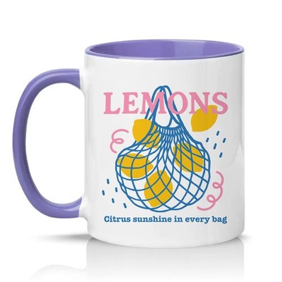 Zitronen Unisex 11 Unzen Keramiktasse Zitrusfrüchte Geschirr Geschenk für Sie & Ihn
