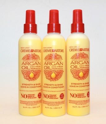 Creme of Nature Argan Oil Strength & Shine Leave-in Conditioner 8.4oz, Pack of 3