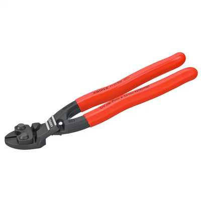 8 In. Cobolt Angeled Head Lever Action Compact Bolt Cutter, 64 HRC Forged Steel