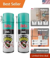 High-Density Expanding Foam Spray (12oz, 2-Pack) – Seal Gaps & Cracks Securely