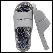 Acupressure Massage Slippers, Pink and Gray, Women 9.5-10/Men 8.5