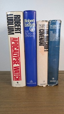 Robert Ludlum x4 HC Lot | Bourne Identity | Holcroft Covenant | Apocalypse Watch