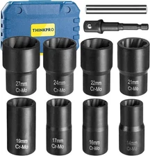 10 Pcs Bolt Nut Extractor Set 1/2inch Drive Lug Nut Remover Socket Tool Easy Out