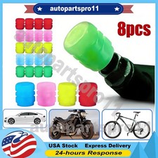 Colorful Glow In The Dark Tire Valve Caps Fluorescent Stem Car Universal Air Cap