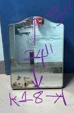 Vintage Arched Steel Medicine Cabinet. Can Make Shelves! Tarnished Mirror Silver