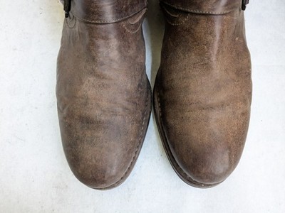 Frye Men’s Engineer Buckle Boots Brown Leather Pull On Vintage Style Size 11.5 M Frye Engineer Boots Brown Leather Men 13 M Buckle Rubber USA  main image 4