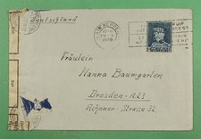 DR WHO 1936 BELGIUM PERFIN ANVERS SLOGAN CANCEL TO GERMANY CENSORED R25435